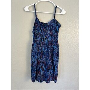 Express Womens blue Multicolor spaghetti strap Mini dress size Small